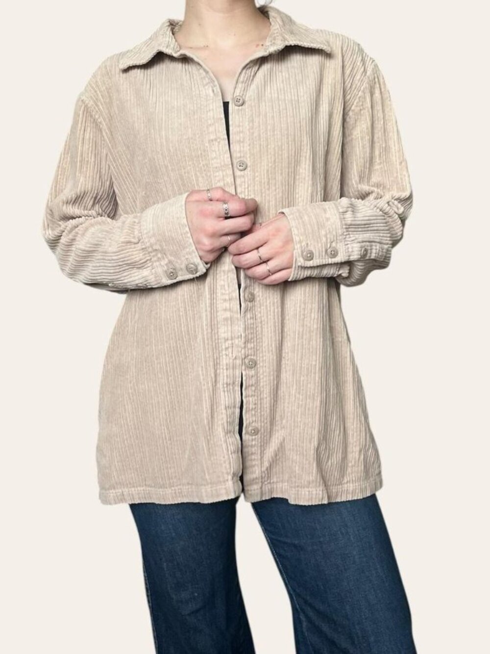 Croft & Barrow 90s/2000s vintage tan corduroy shacket - Large - Picture 5 of 5